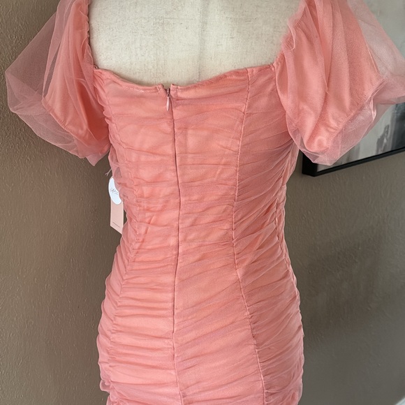 Mesh ruched cocktail & party dress - Picture 6 of 10